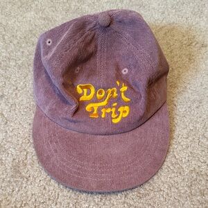 Purple Corduroy Hat with Yellow Embroidery